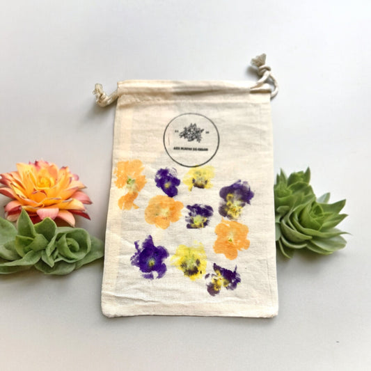 Pochon fleurs mix Pensées