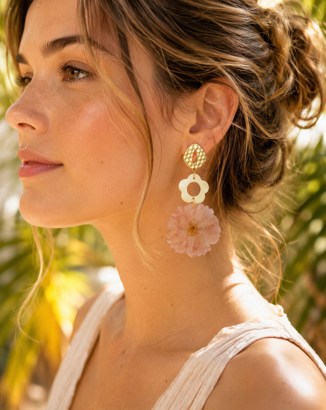 Boucles d’oreilles Cerisier Japonais & Nacre