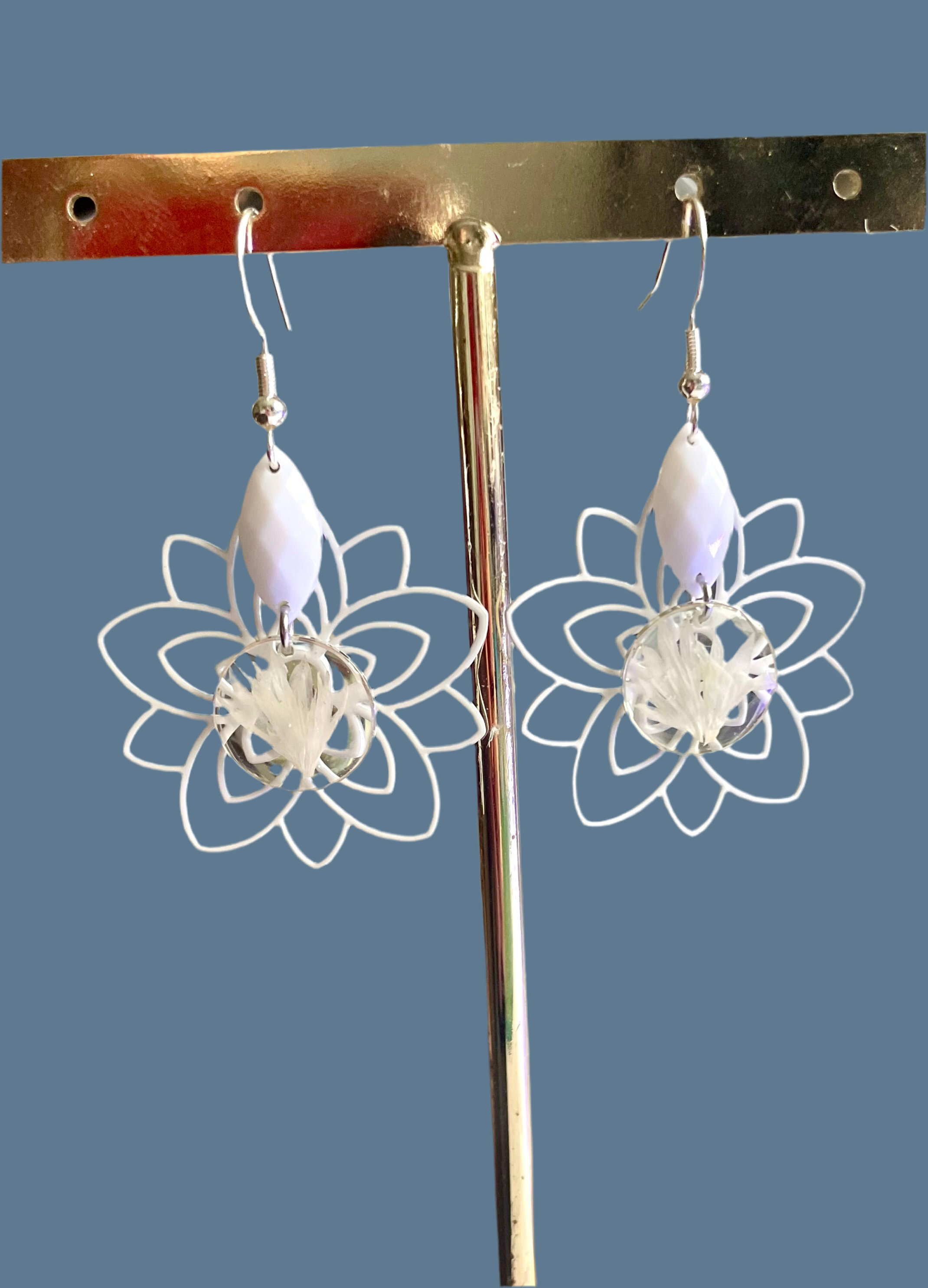 Boucles d’oreilles pétales de centaurée - Aux fleurs de Chloé Boucles d’oreilles pétales de centaurée Boucles d’oreilles Boucles d’oreilles