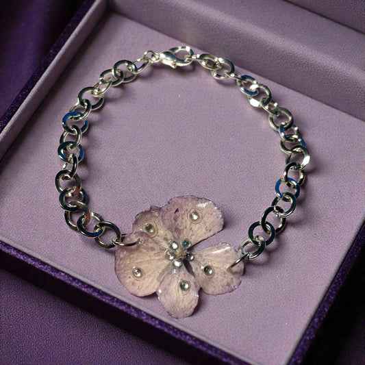 Bracelet Hortensia mauve - Aux fleurs de Chloé Bracelet Hortensia mauve Bracelet Bracelet