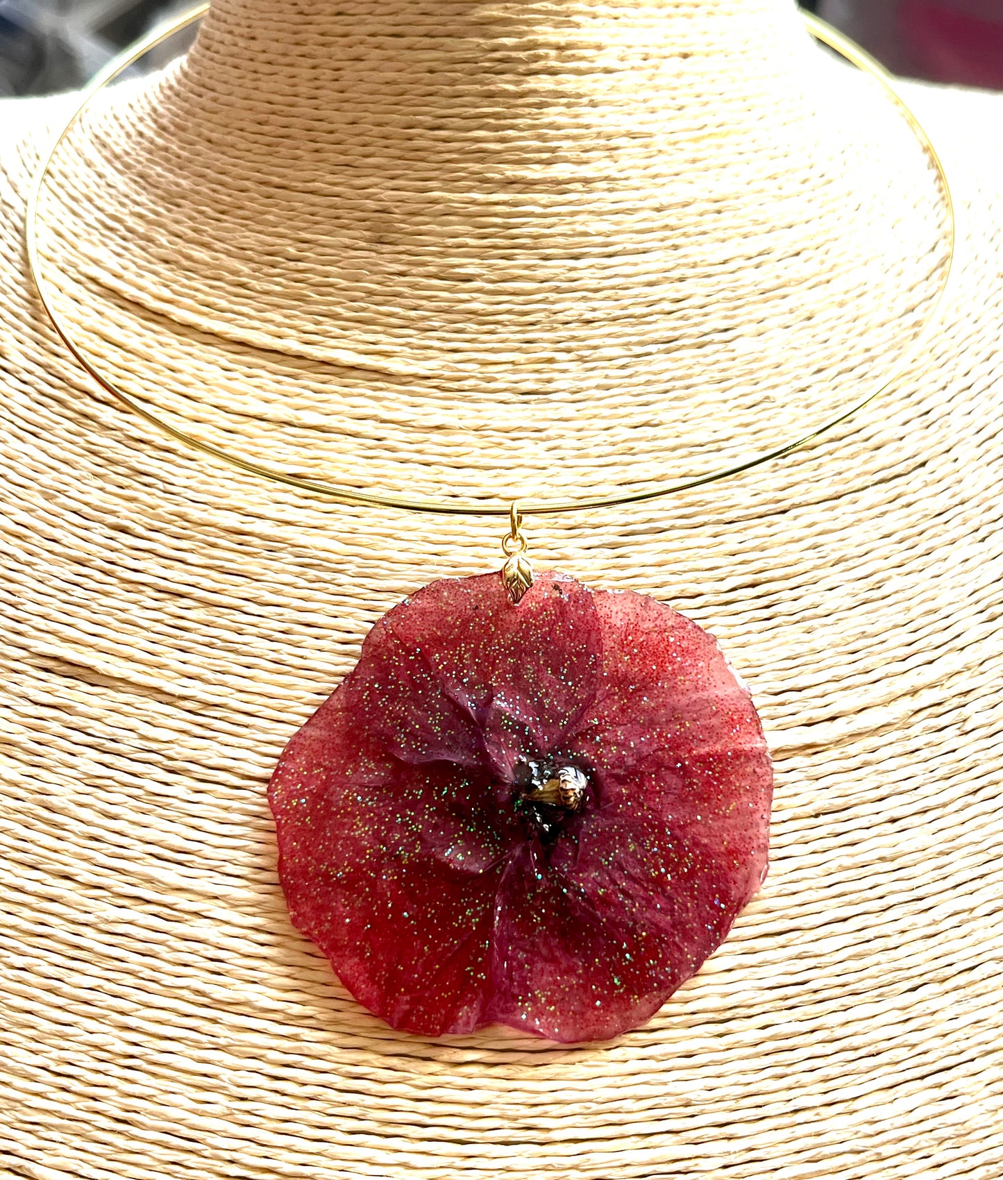 Collier Floral Coquelicot éternel