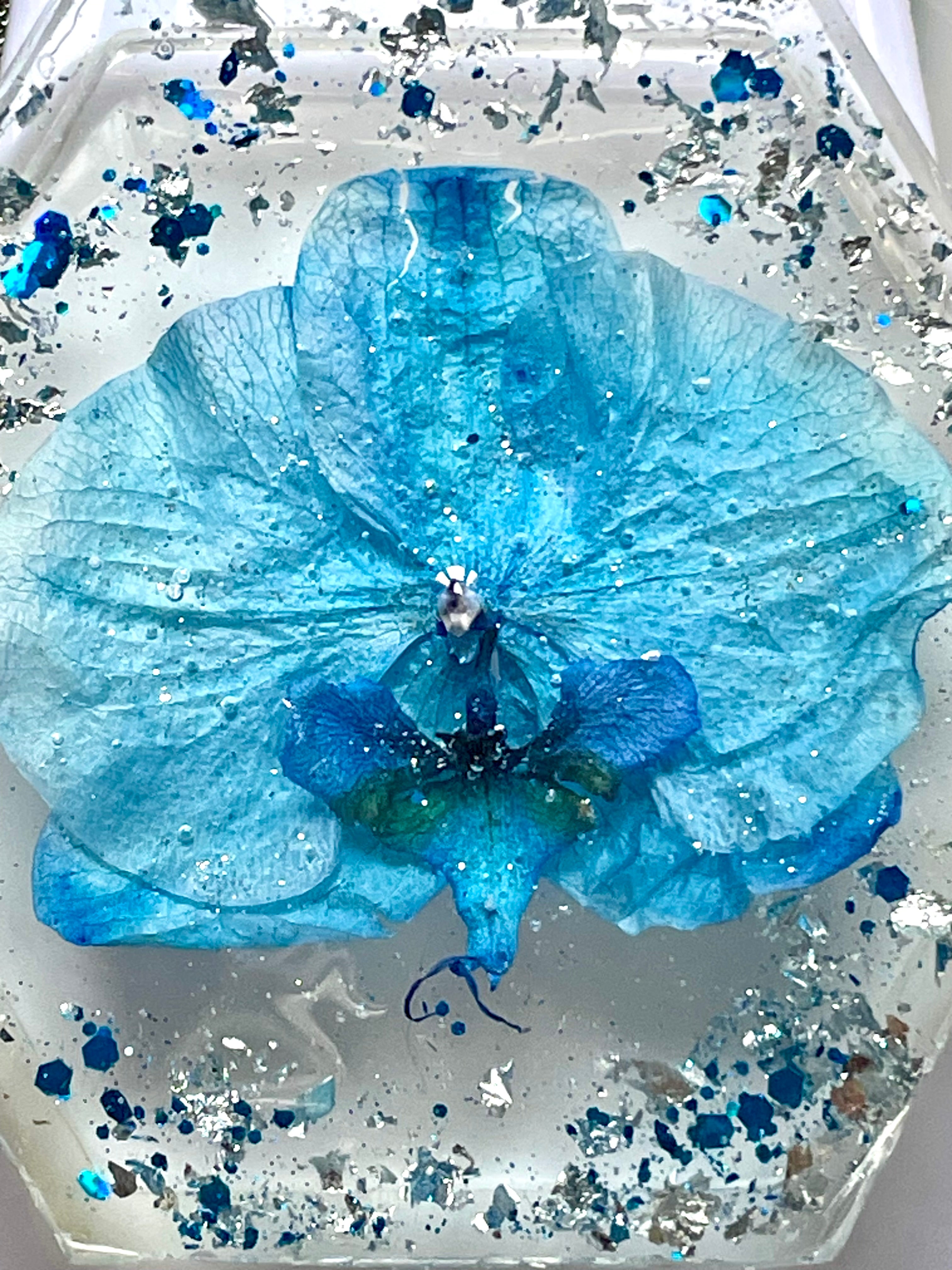 Plateau décoratif Orchidée Bleue - Aux fleurs de Chloé Plateau décoratif Orchidée Bleue Objet décoratif Objet décoratif