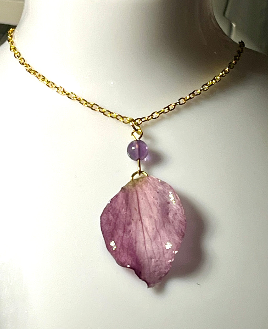Collier 💜 Améthyste & Hellébore 🌸