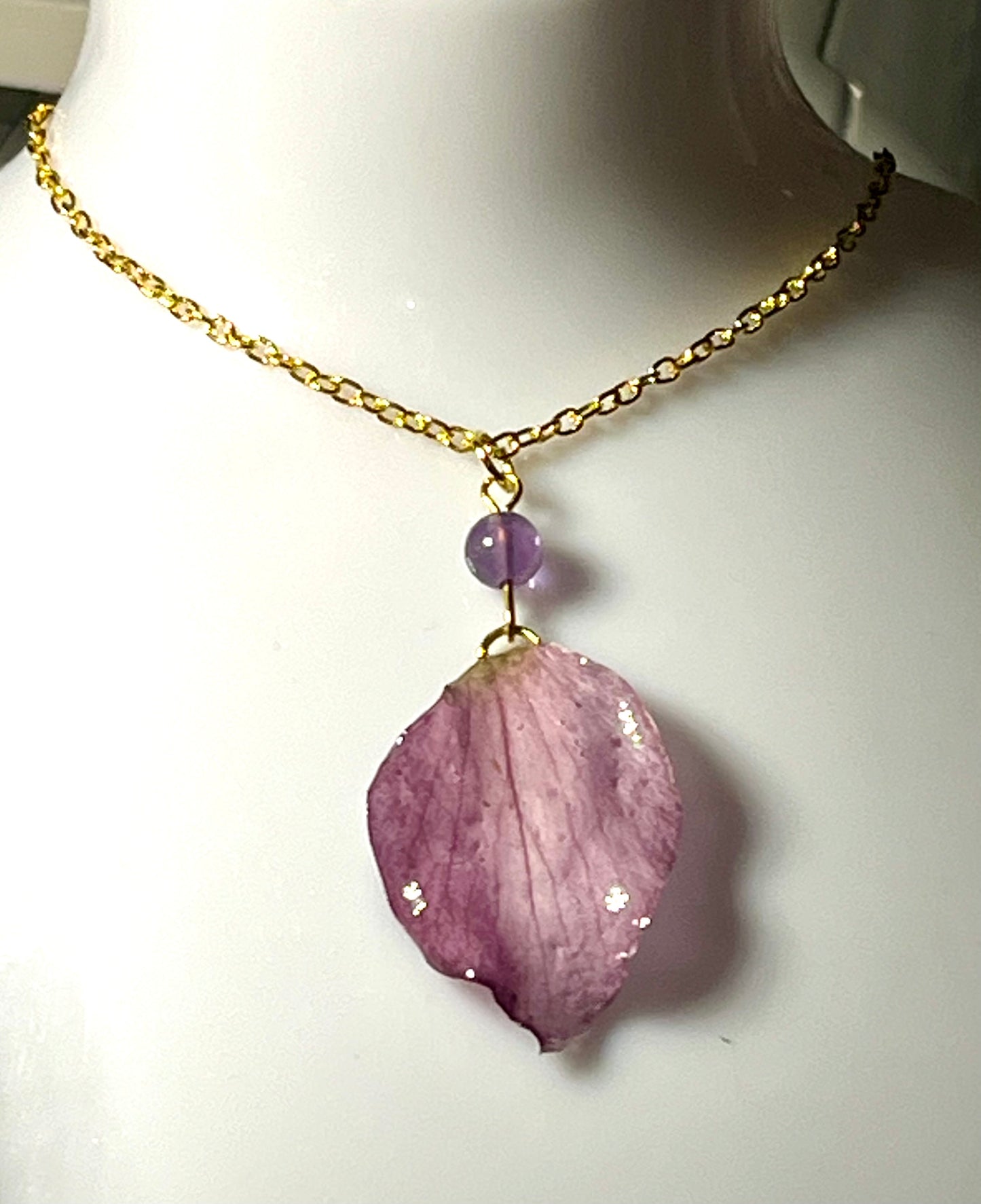 Collier 💜 Améthyste & Hellébore 🌸