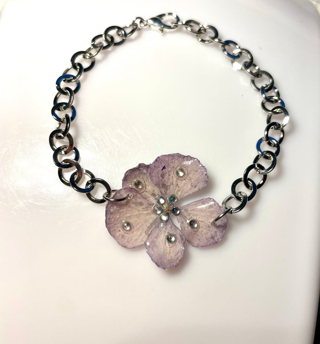 Bracelet Hortensia mauve - Aux fleurs de Chloé Bracelet Hortensia mauve Bracelet Bracelet
