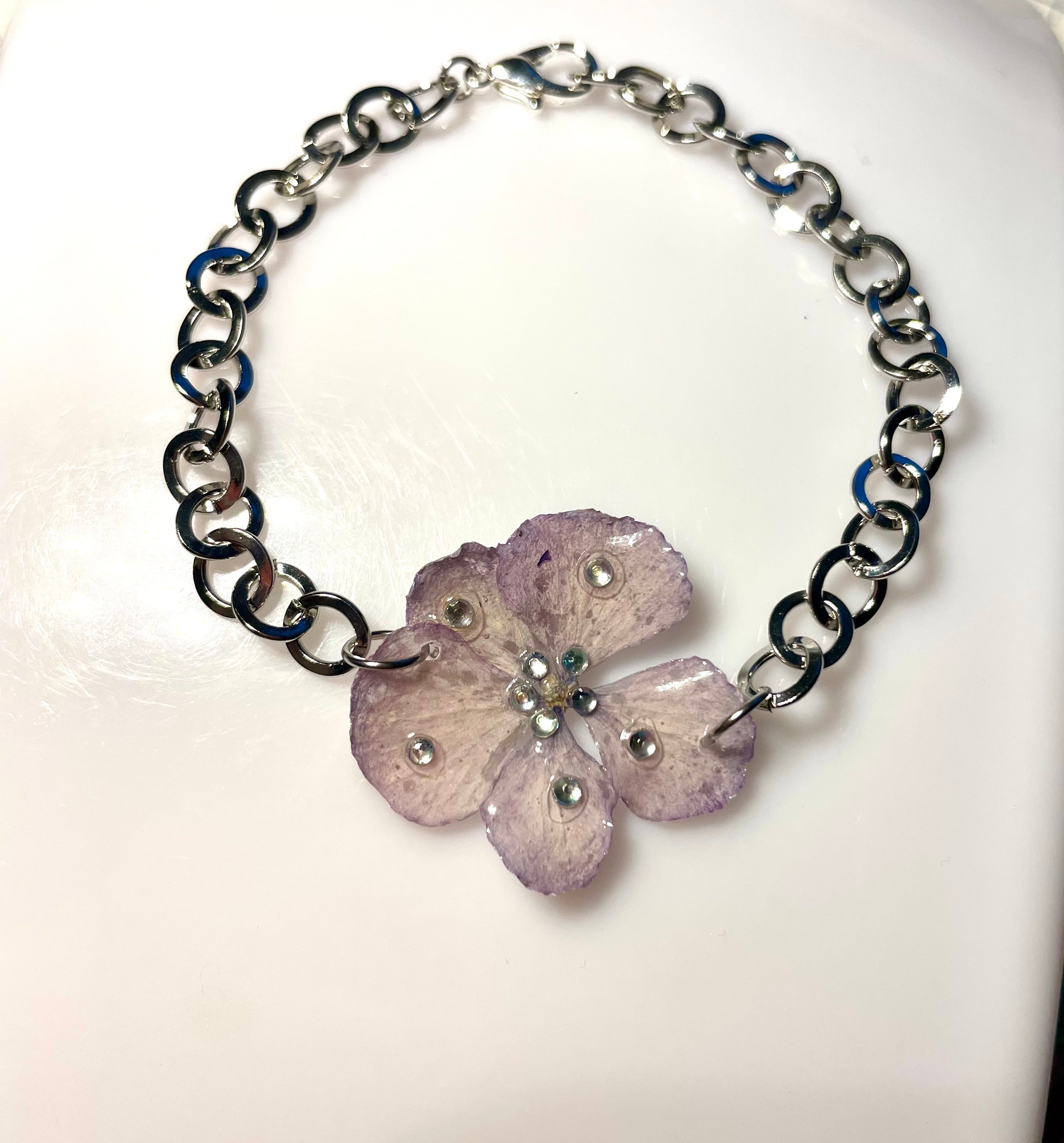 Bracelet Hortensia mauve - Aux fleurs de Chloé Bracelet Hortensia mauve Bracelet Bracelet