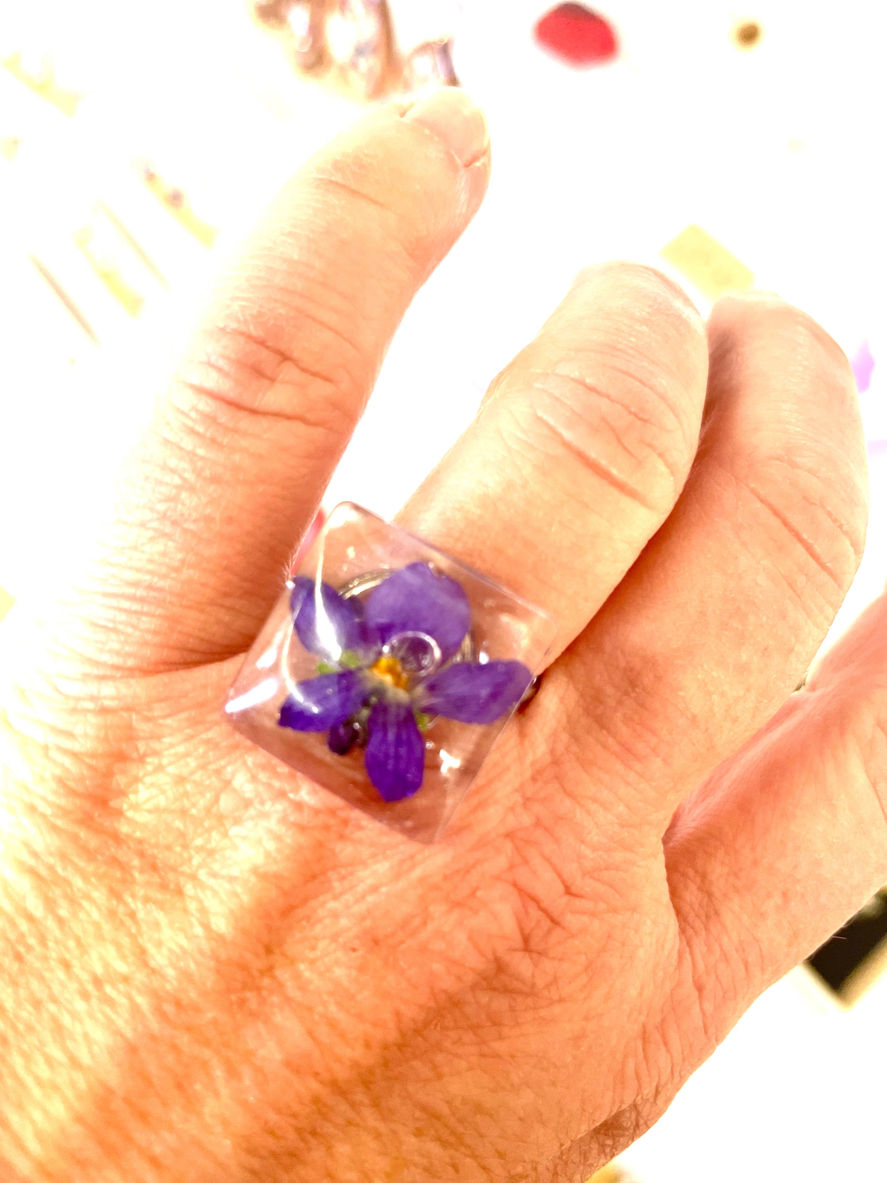 Bague fleur de Violette - Aux fleurs de Chloé Bague fleur de Violette Bague Bague