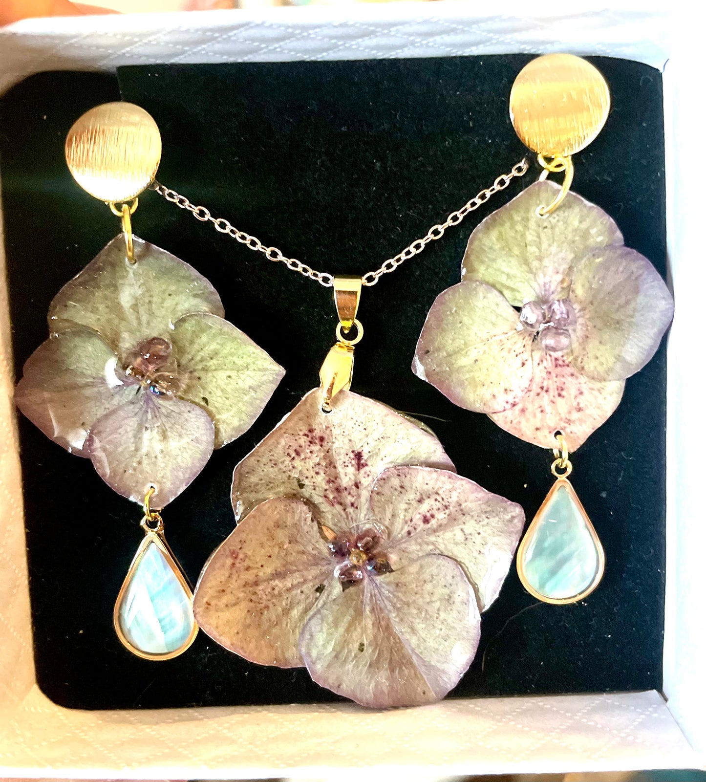 Parure de bijoux Hortensia moucheté