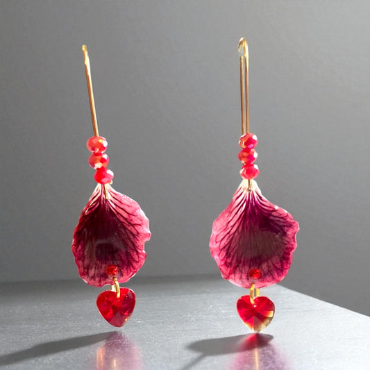 Boucles d’oreilles Pétales de Pélargonium Fantasia