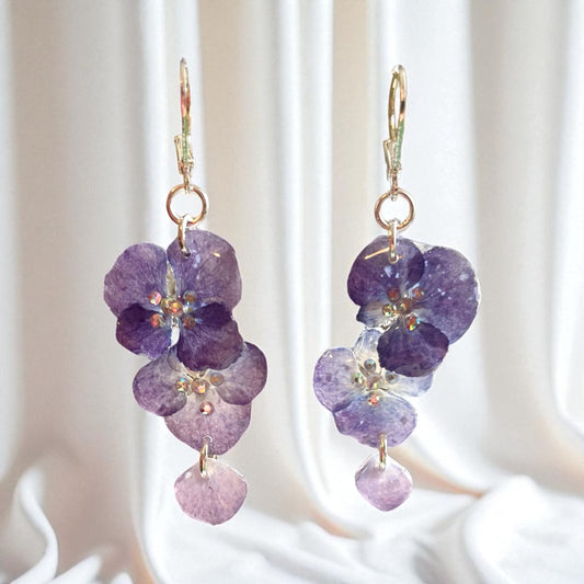 Boucles d’oreilles Hortensia Bleu Fantasia