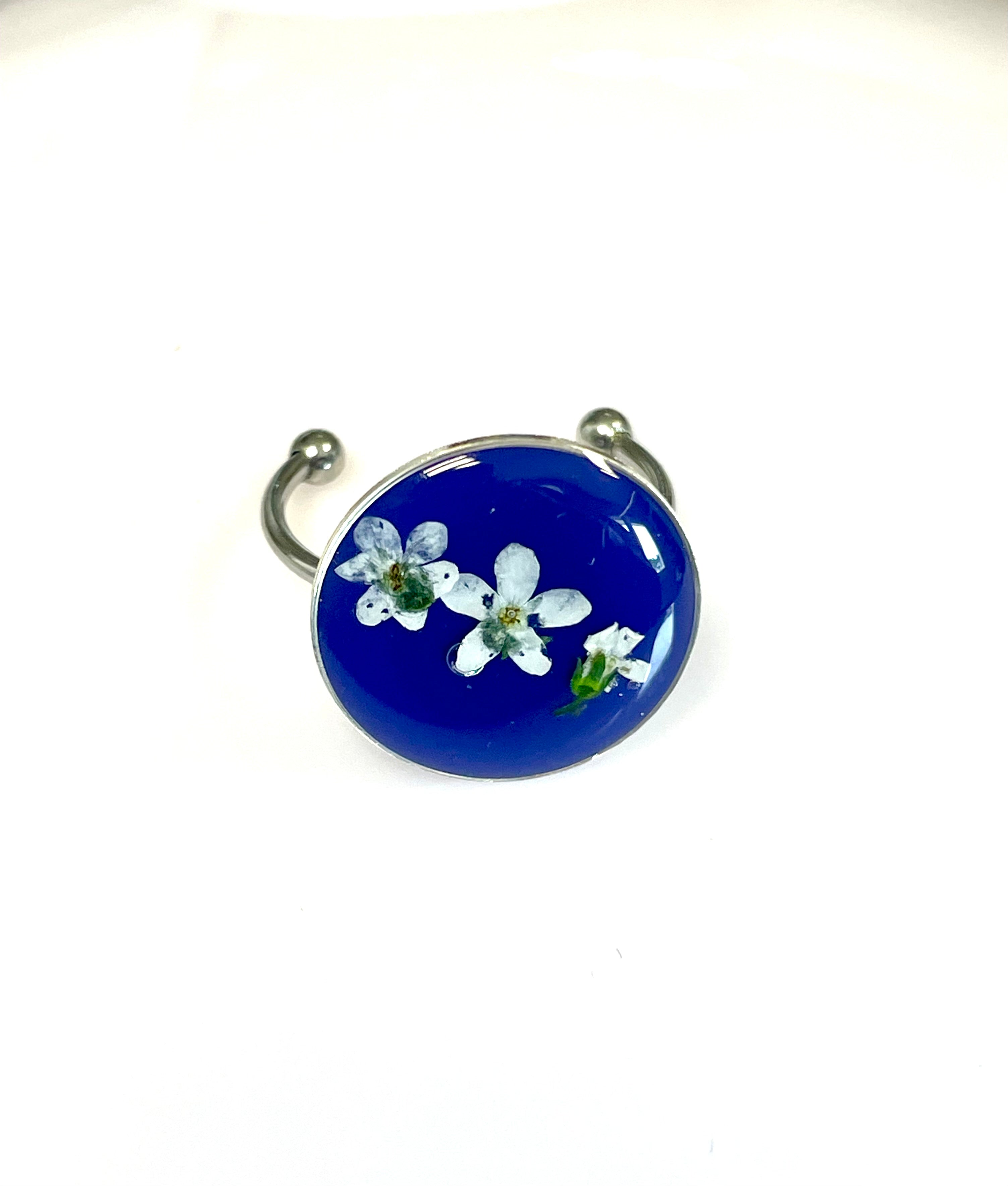 Bague violette myosotis blanc - Aux fleurs de Chloé Bague violette myosotis blanc Bague Bague