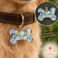 Médaille Chien en Fleurs naturelles