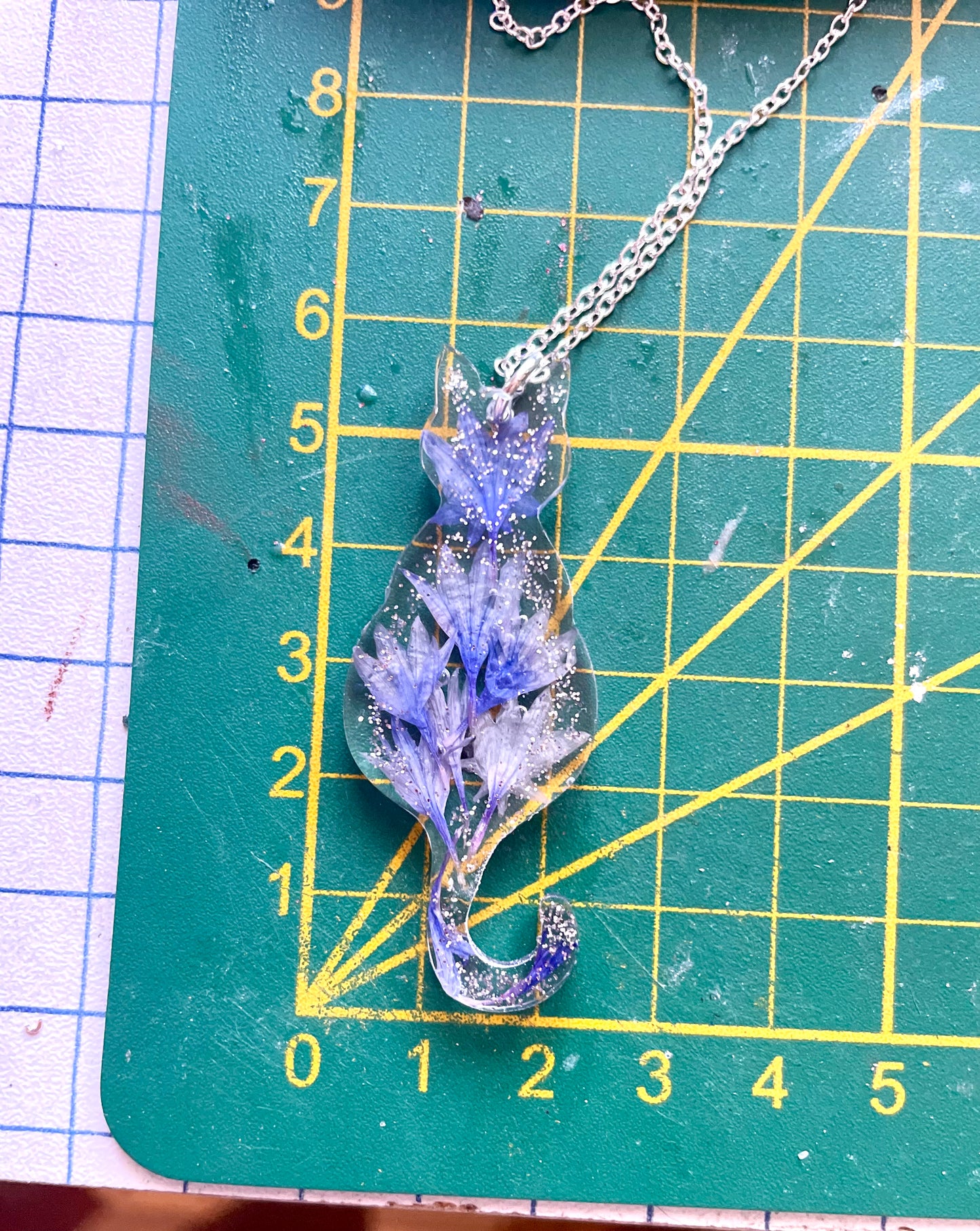 Collier Chat Pétales de Centaurée