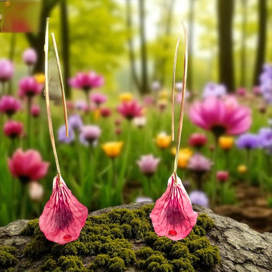 Boucles d’oreilles pétales Pélargonium grands crochets