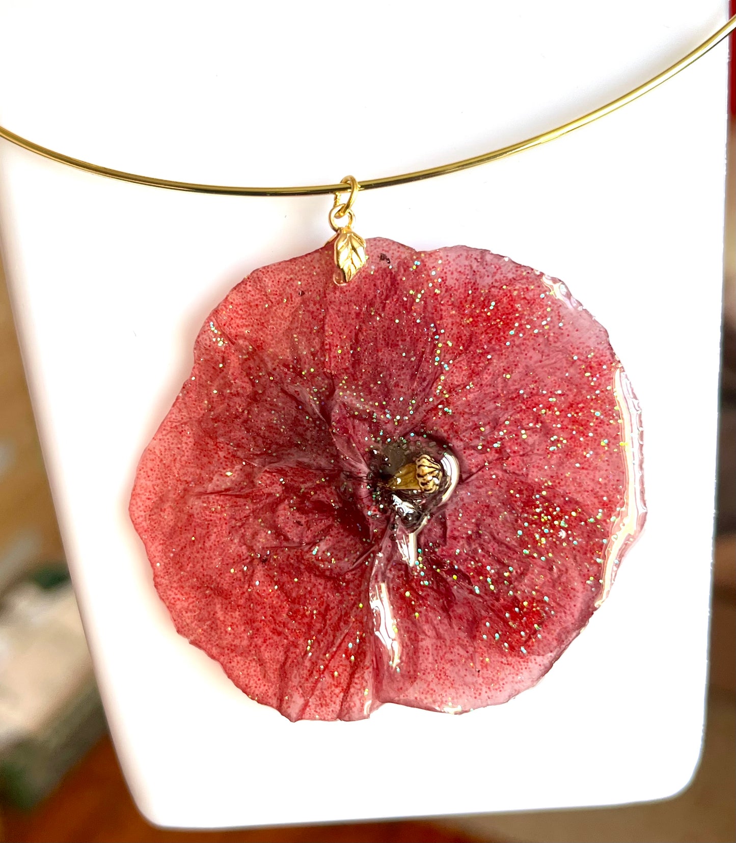 Collier Floral Coquelicot éternel