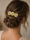 Peigne à cheveux en fleurs naturelles de chrysanthème
