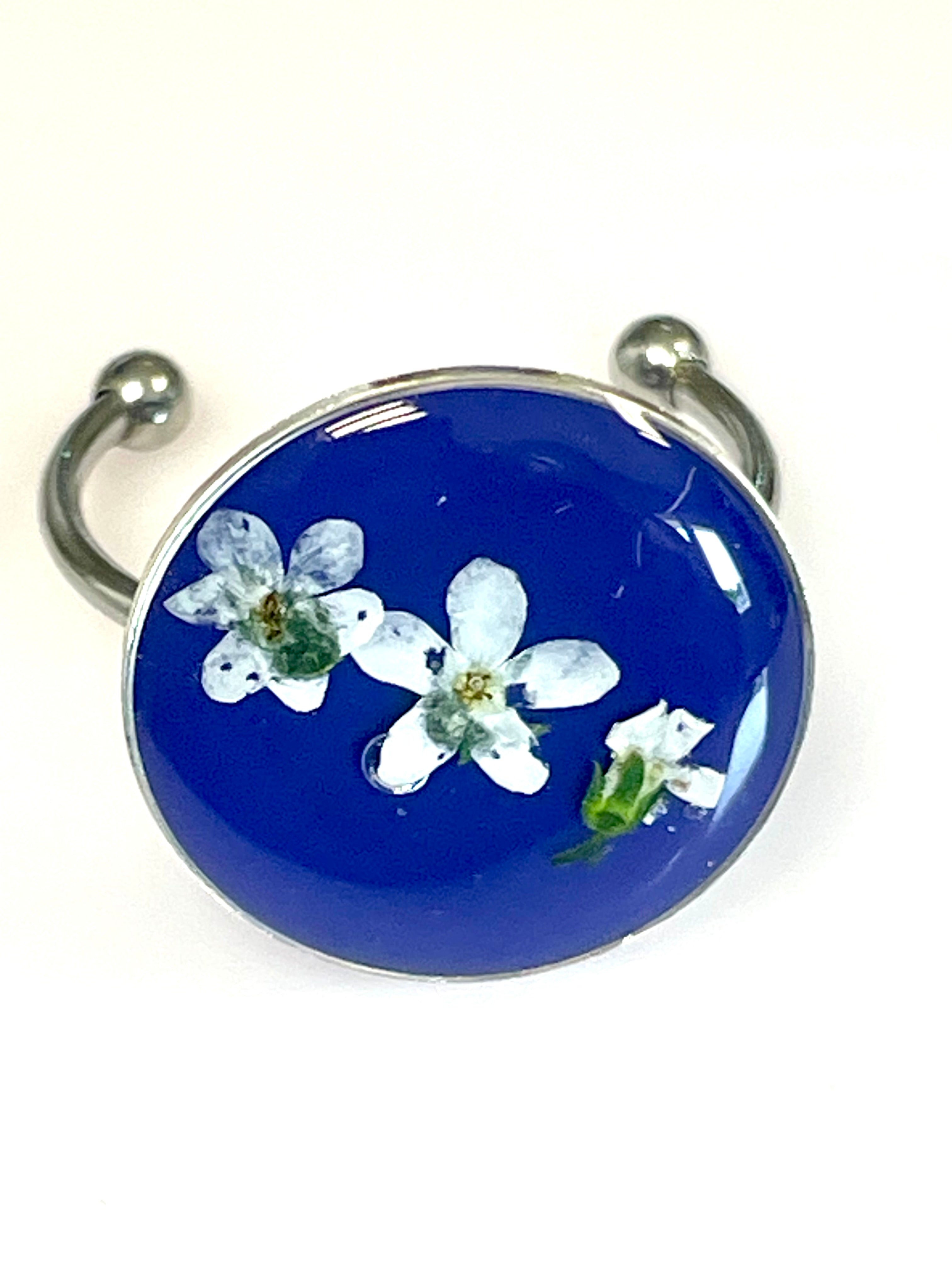 Bague violette myosotis blanc - Aux fleurs de Chloé Bague violette myosotis blanc Bague Bague