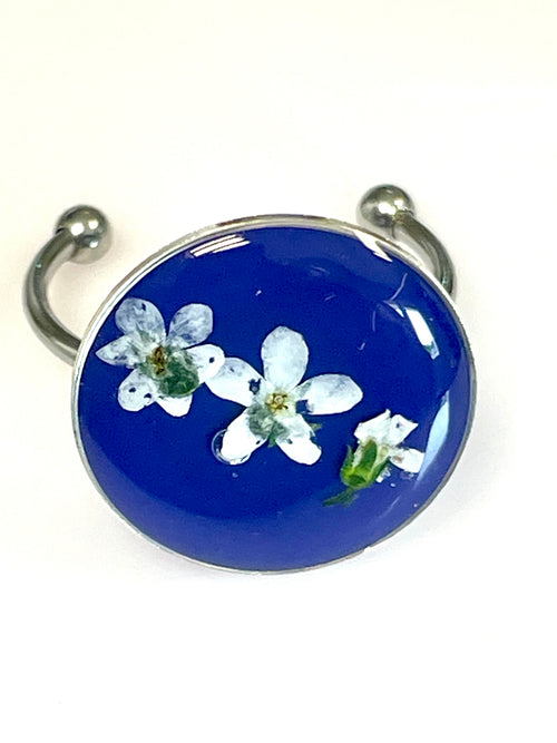 Bague violette myosotis blanc - Aux fleurs de Chloé Bague violette myosotis blanc Bague Bague