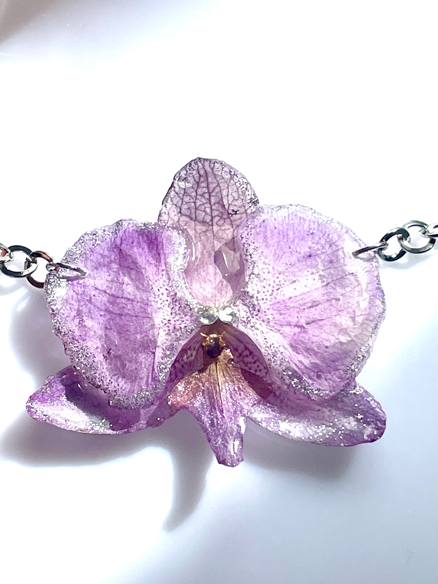 Collier Orchidée mauve Emma