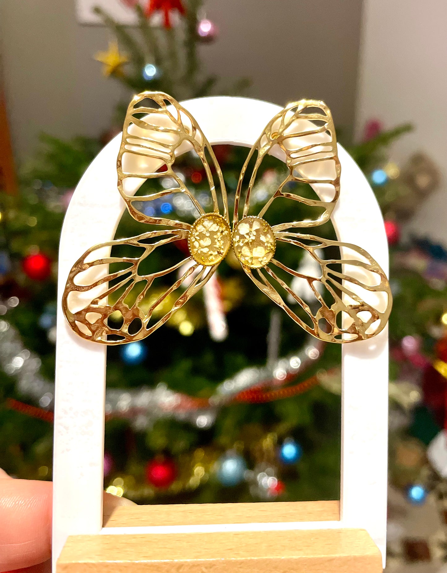 Boucles d’oreilles ailes  de papillons & carotte sauvage - Aux fleurs de Chloé Boucles d’oreilles ailes  de papillons & carotte sauvage Boucles d’oreilles Boucles d’oreilles