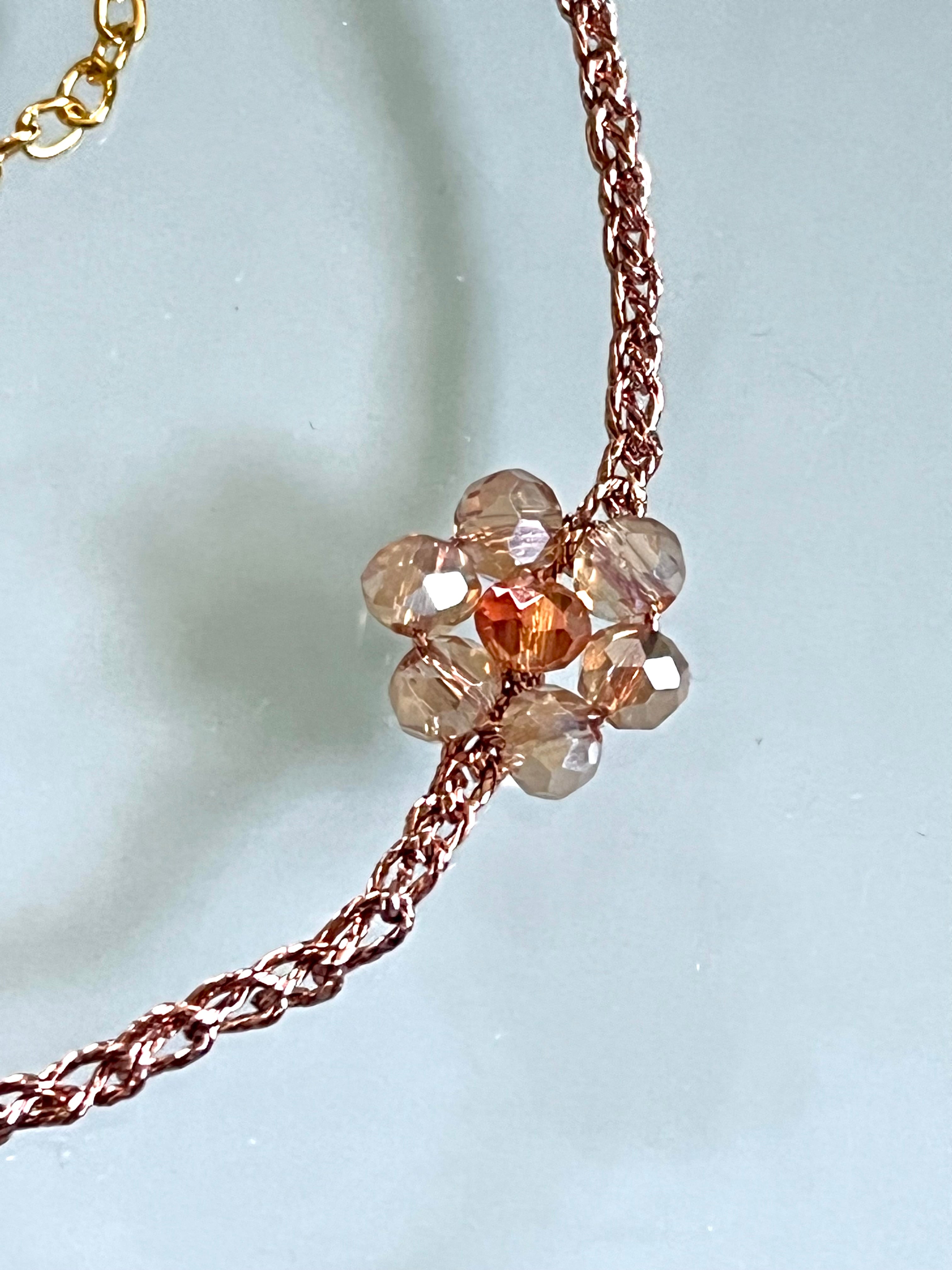 🌸 Crocheted anklet – Natural flowers 🌸
