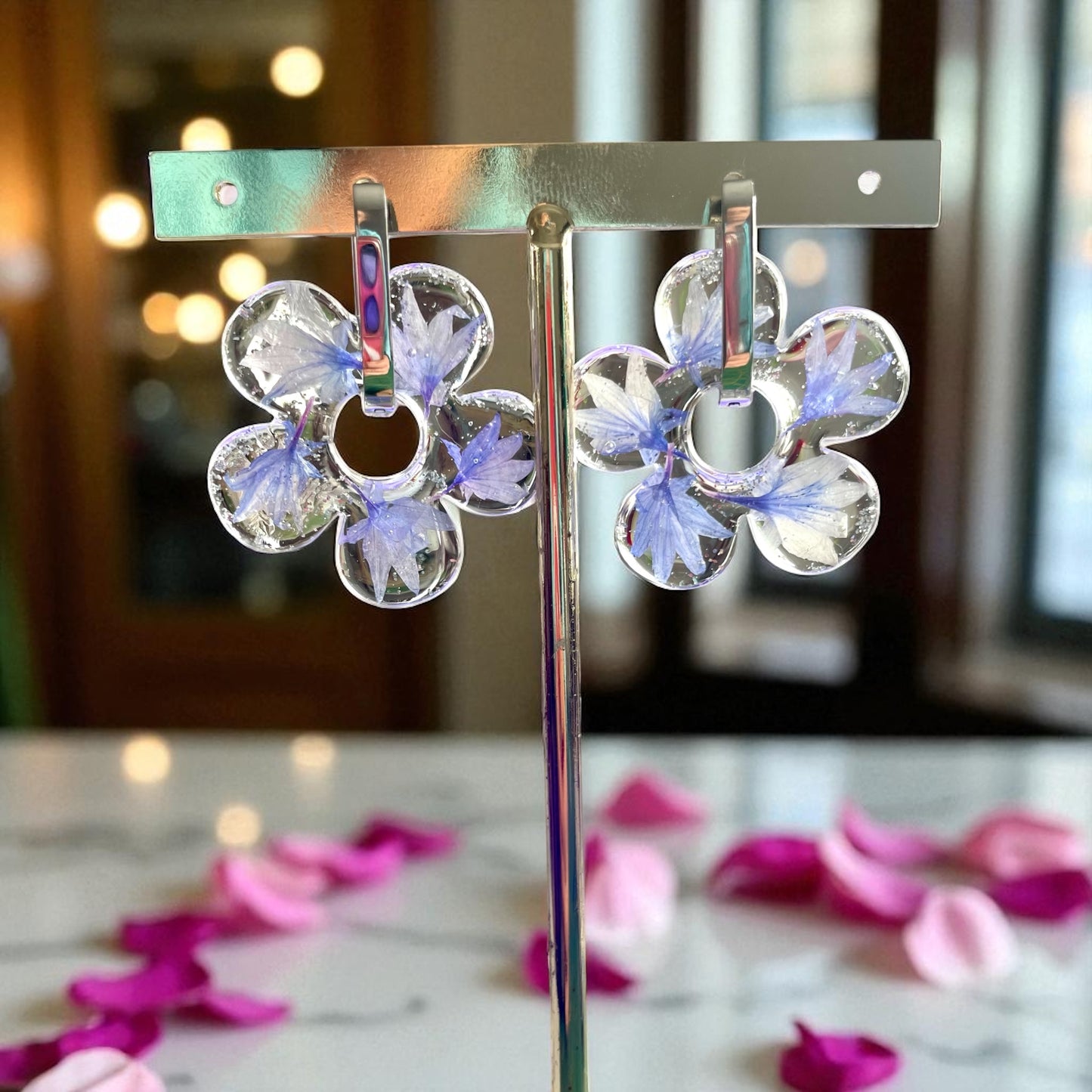 Grandes pampilles Centaurée bleue