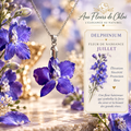 Collier Delphinium – Fleur de naissance de Juillet | Bijou floral artisanal