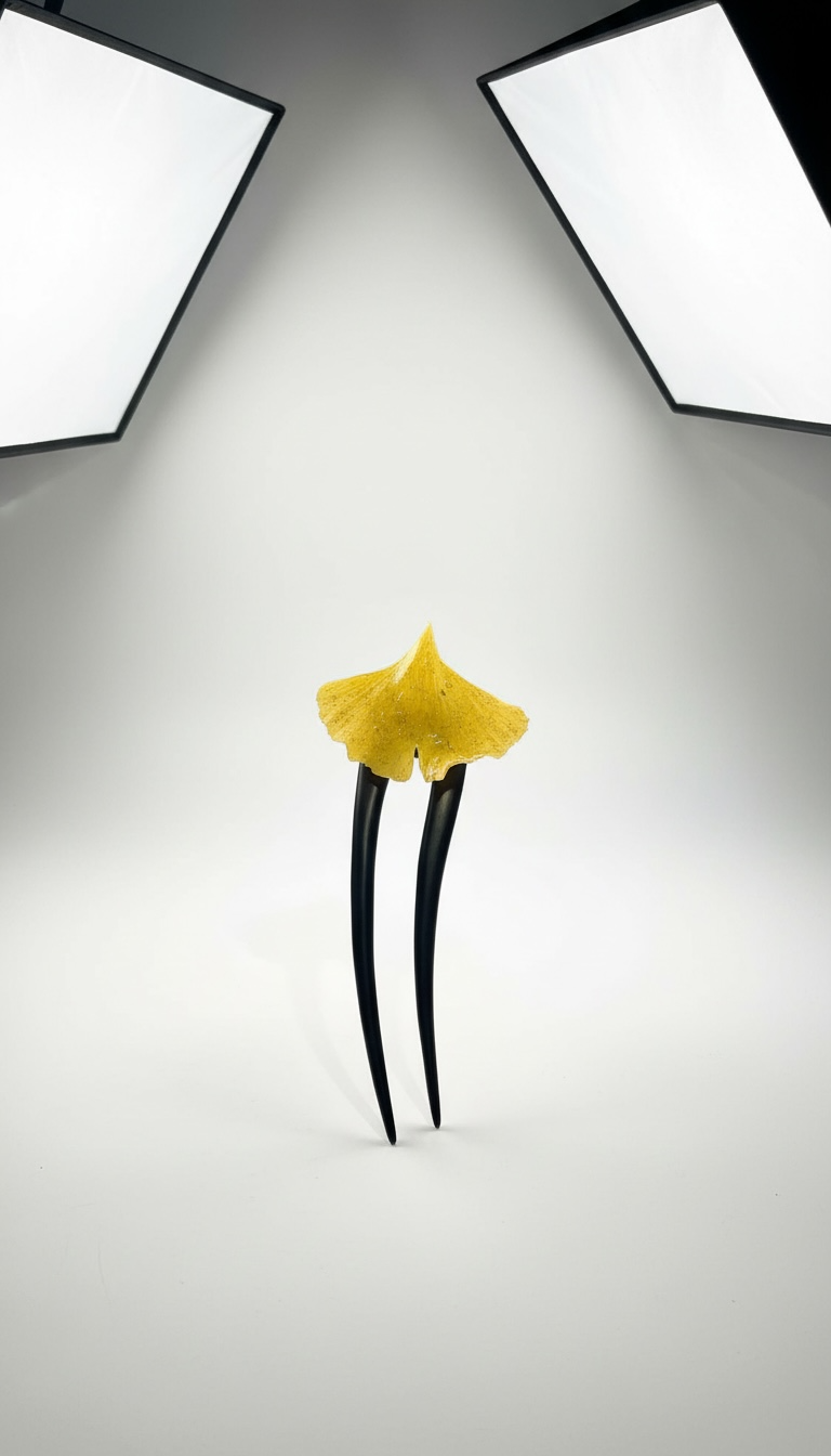 Pic à chignon en bois Ginkgo - Aux fleurs de Chloé Pic à chignon en bois Ginkgo Epingle à cheveux Epingle à cheveux