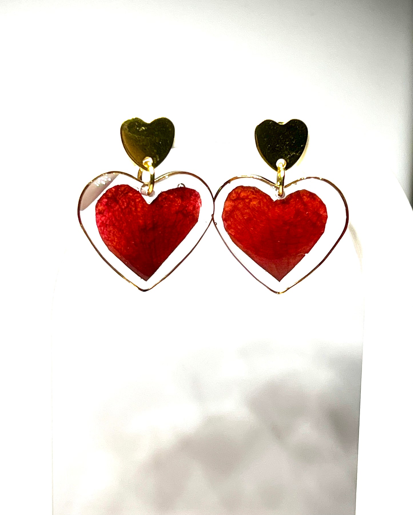 Boucles d’oreilles cœurs de Camélia