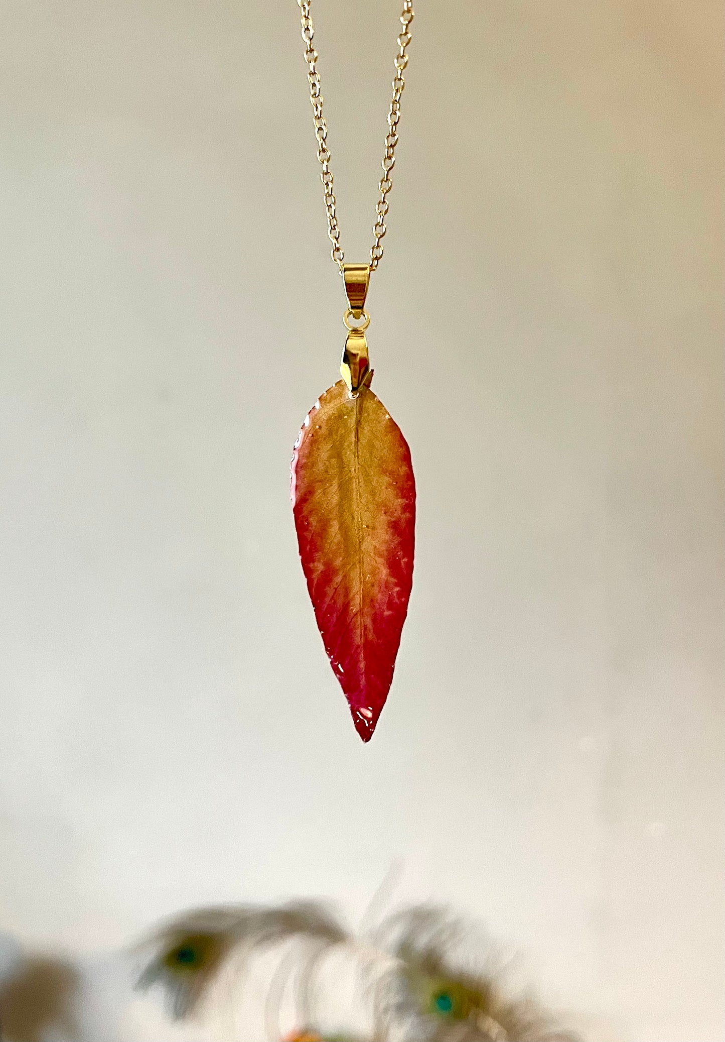 Pendentif feuille Amaranthe