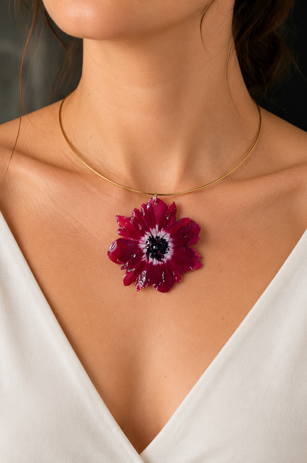 Collier Anémone Fleur Éclatante
