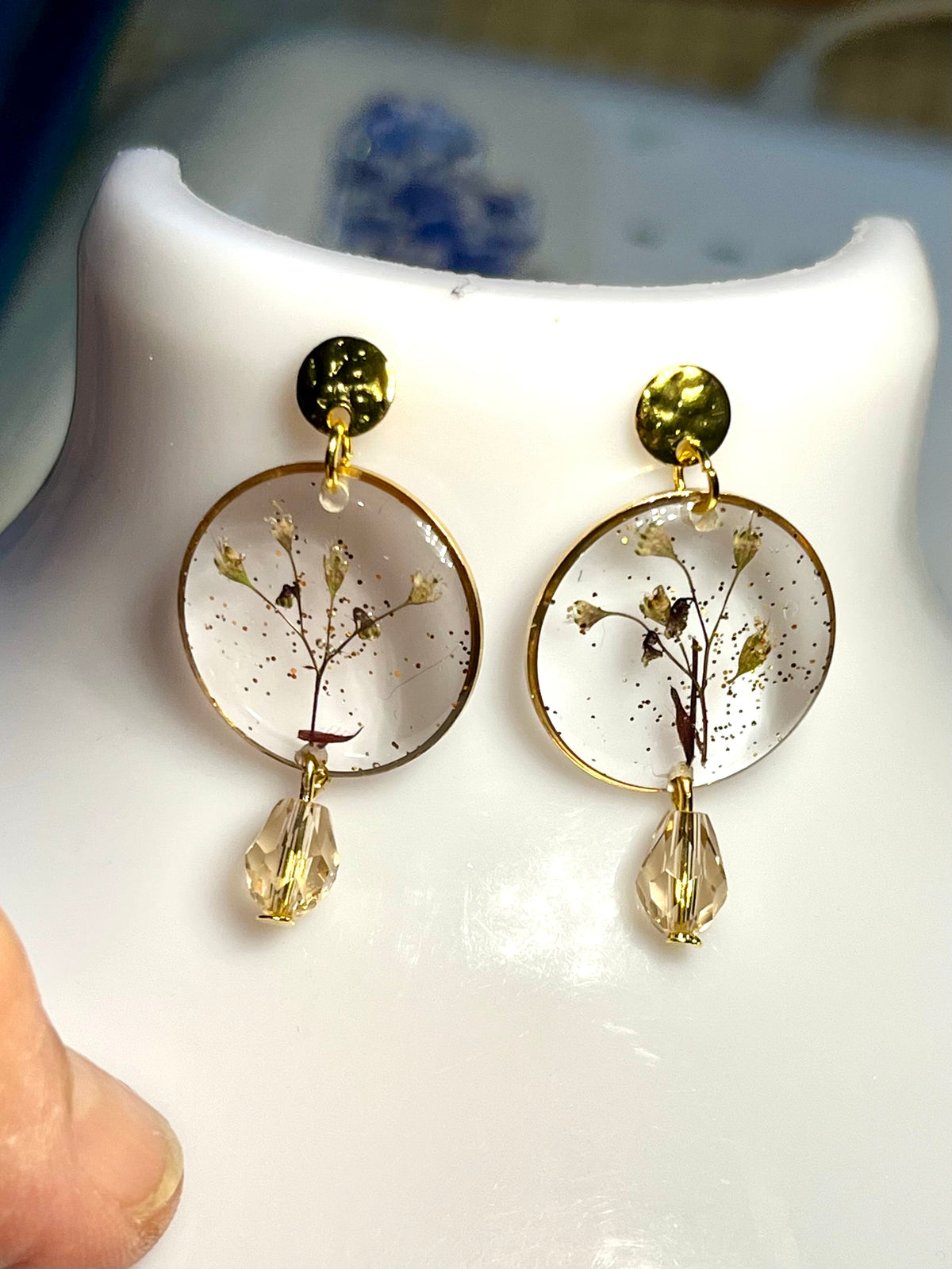 Boucles d’oreilles Jardin Étoilé – Fleurs naturelles d’Heuchère