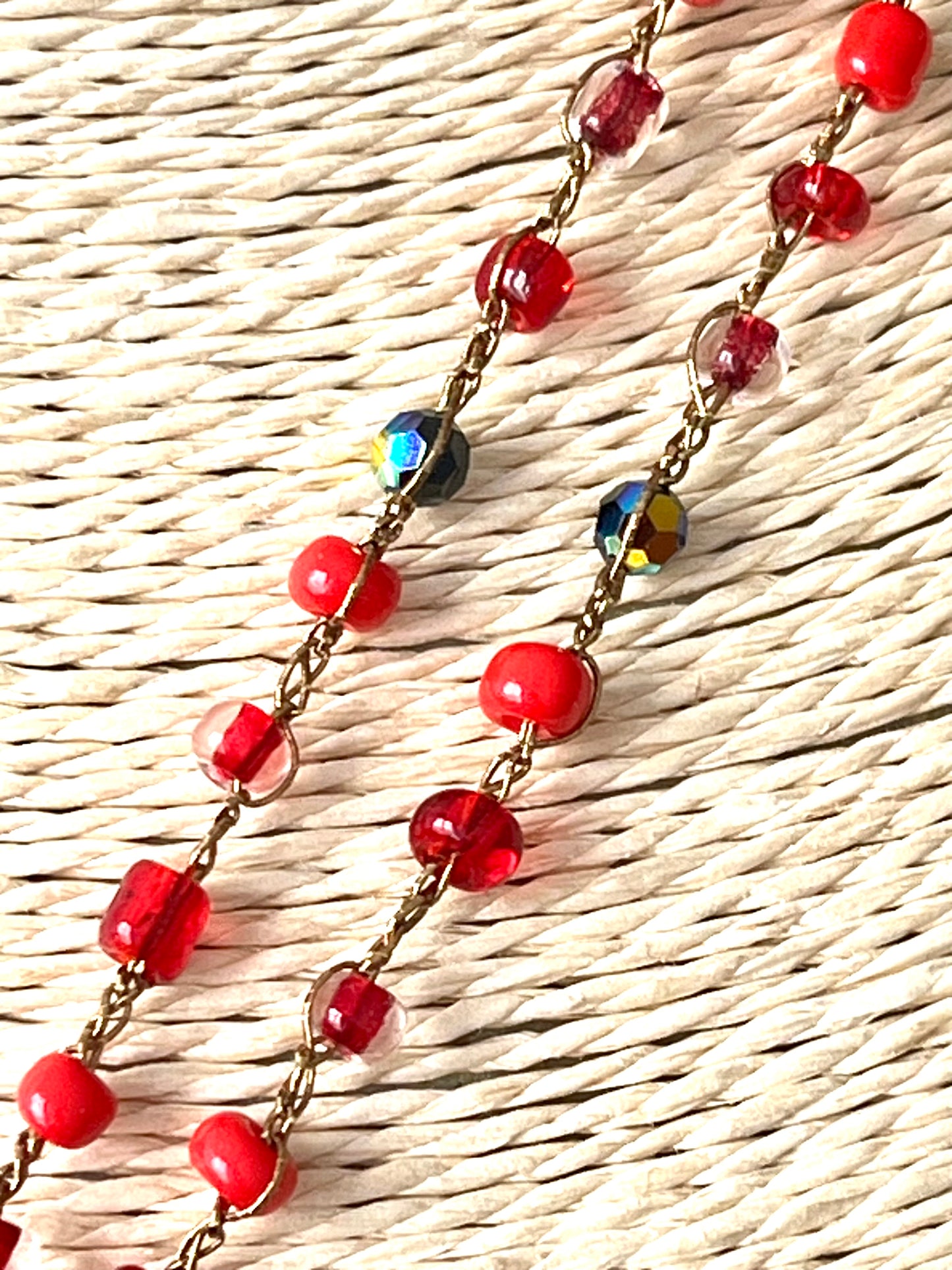 🌺 Collier Coquelicot Naturel – Fleur véritable rouge 🌺