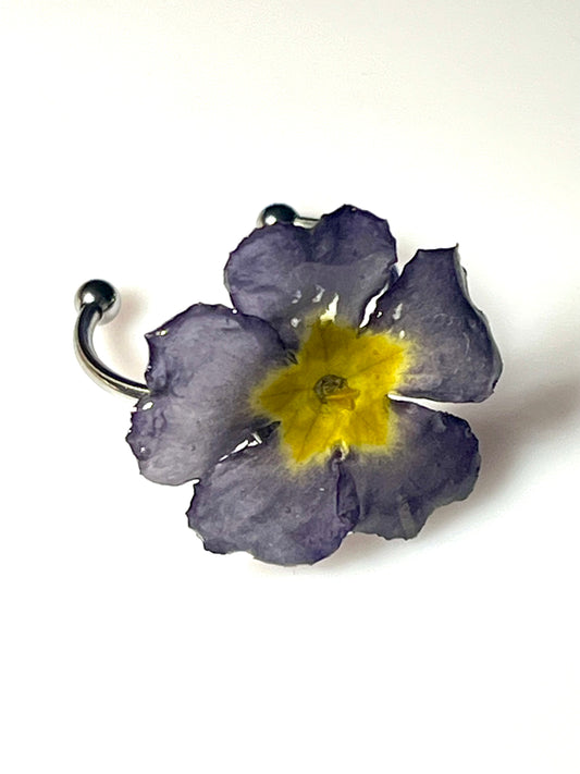 Bague fleur primevère bleutée