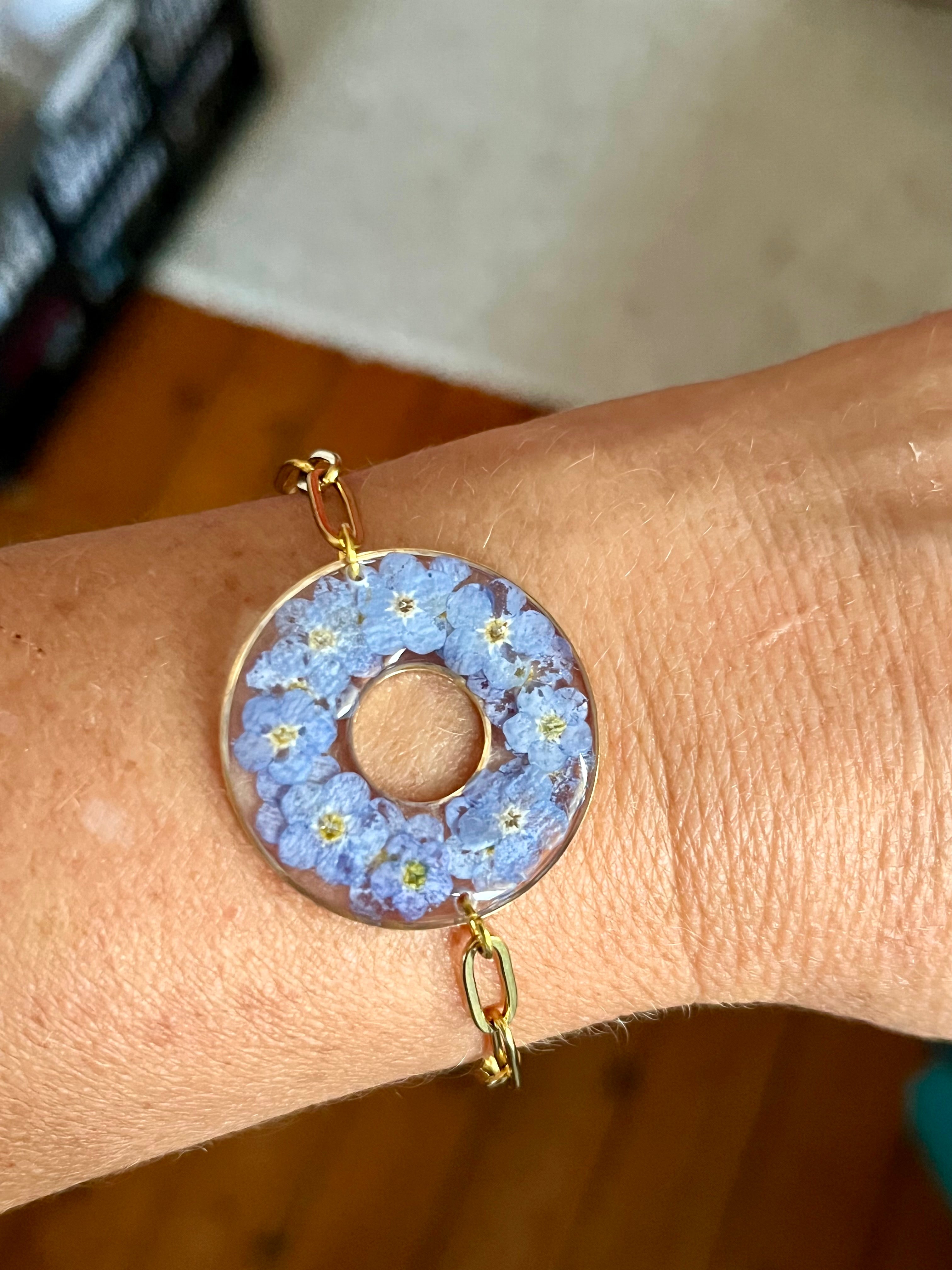 Bracelet Couronne fleurie Miosotis