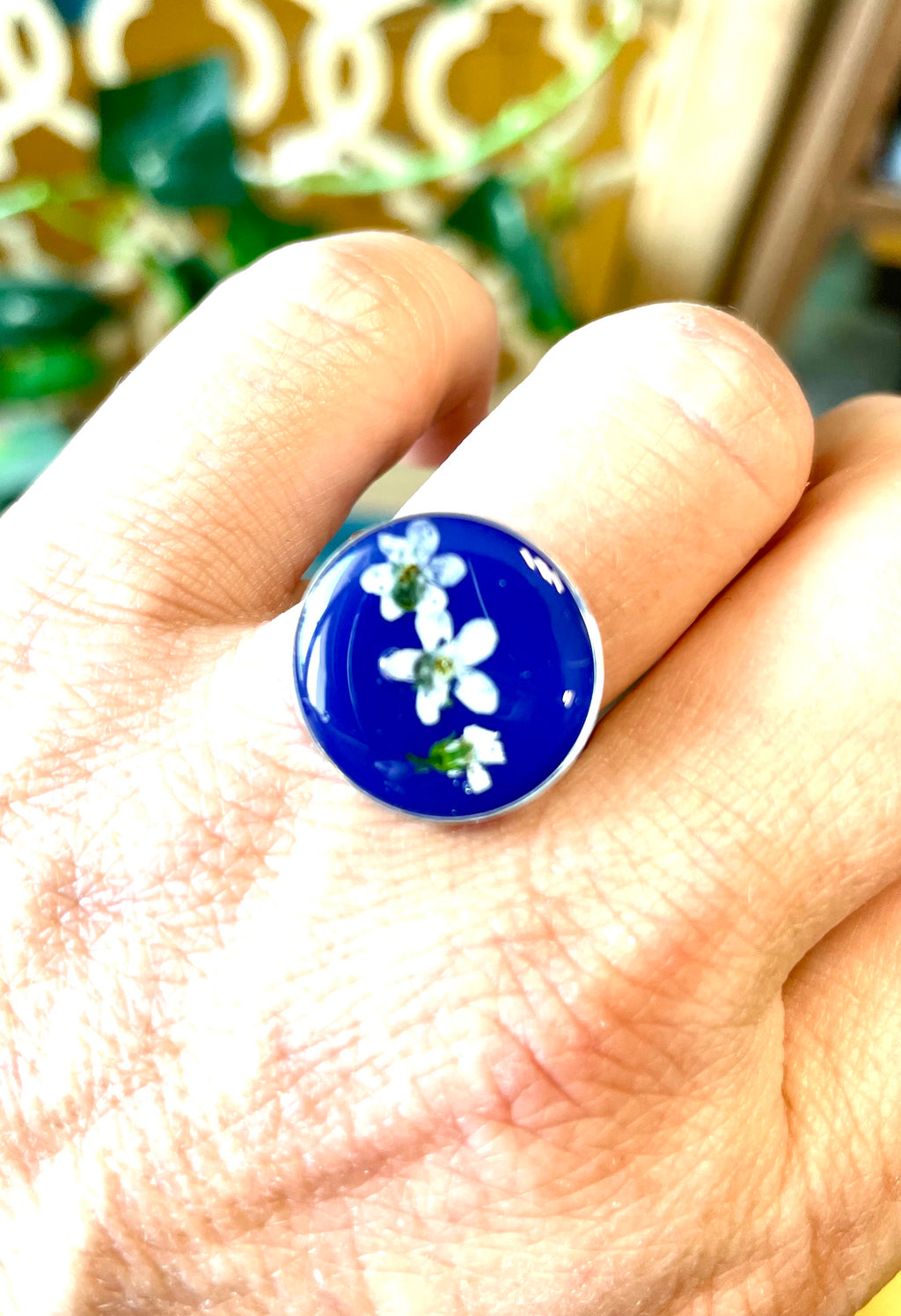 Bague violette myosotis blanc - Aux fleurs de Chloé Bague violette myosotis blanc Bague Bague