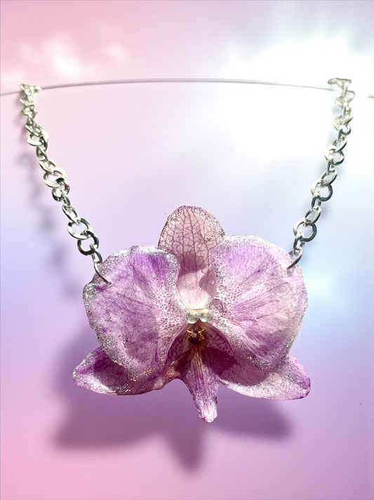 Collier Orchidée mauve Emma