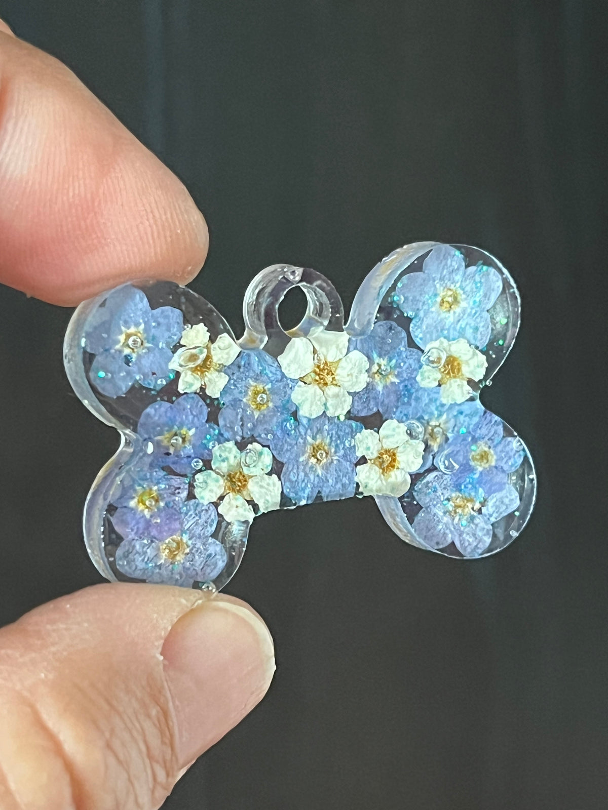 Médaille Chien en Fleurs naturelles