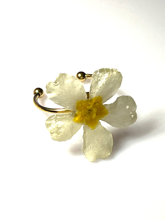 Bague fleur de primevère jaune