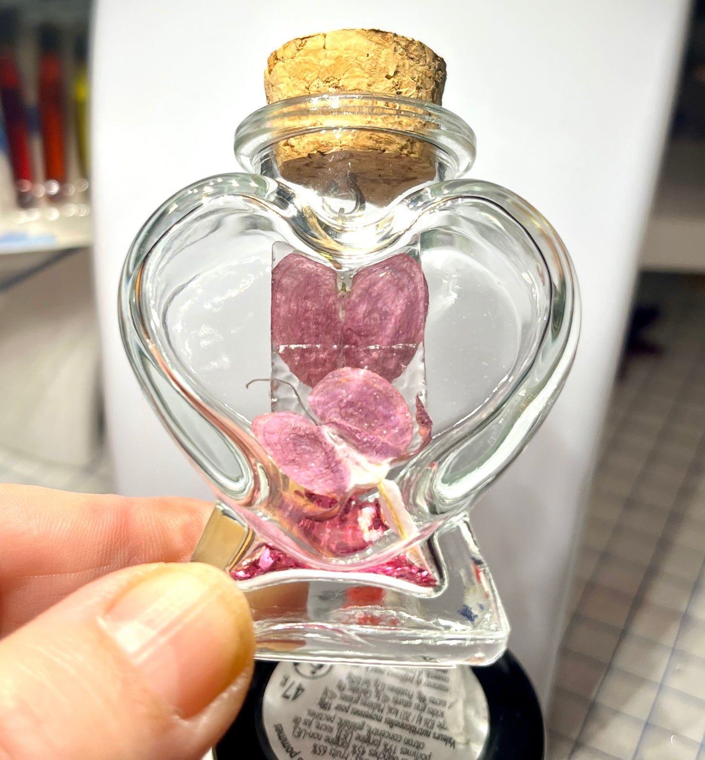 Fiole  pendentif fleur de Cœur de Marie