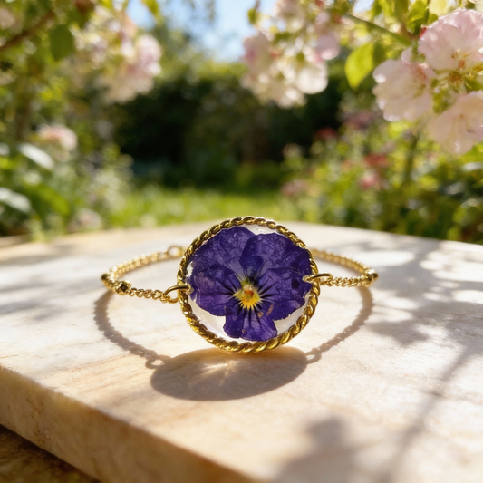 Bracelet Pensée violette - Aux fleurs de Chloé Bracelet Pensée violette Bracelet Bracelet