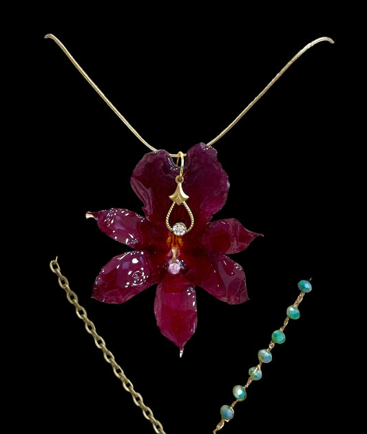 Collier Fleur Orchidée Cambria - Aux fleurs de Chloé Collier Fleur Orchidée Cambria Collier Collier