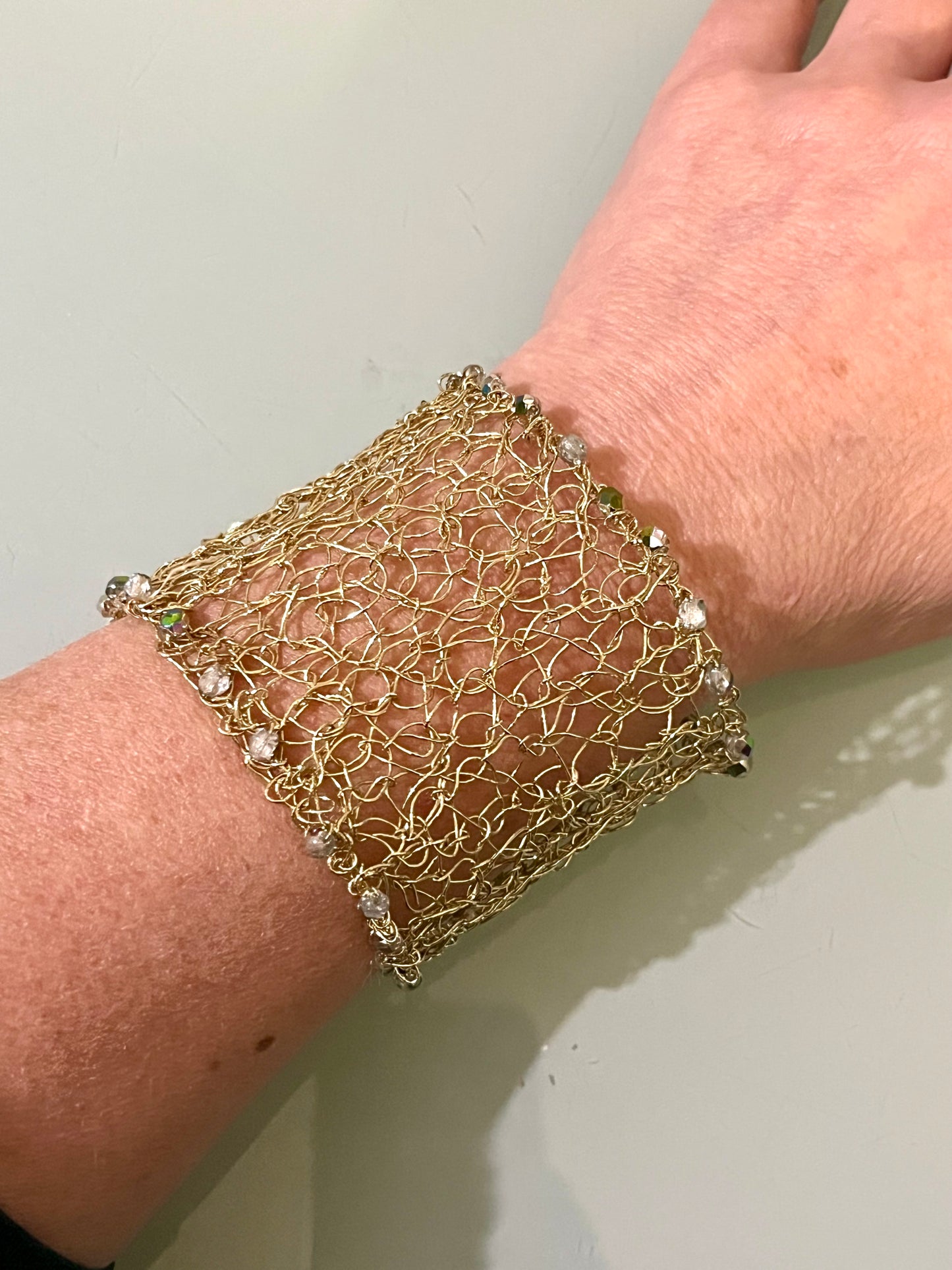 ✨ Bracelet Manchette en Crochet Métallique ✨
