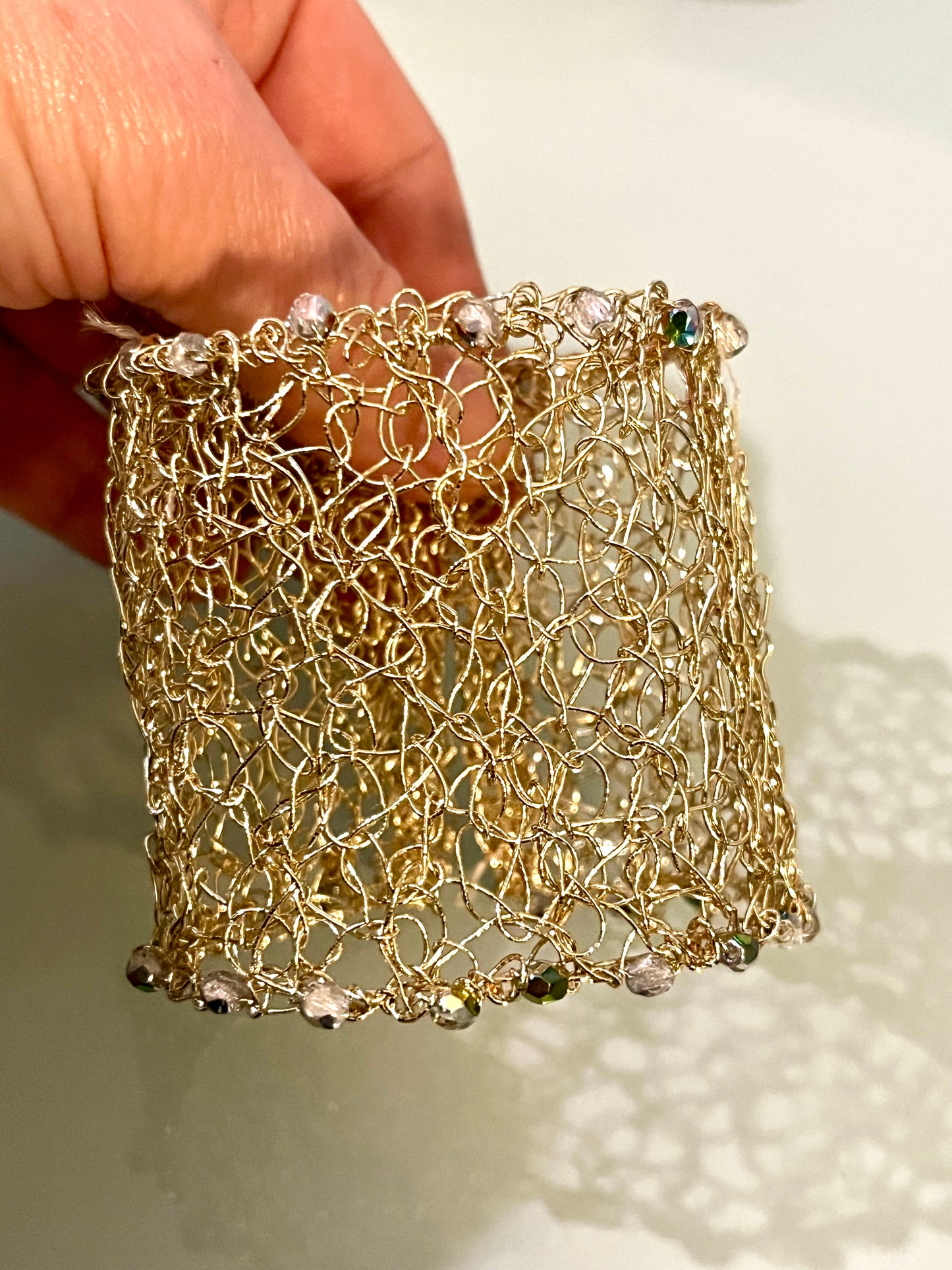 ✨ Bracelet Manchette en Crochet Métallique ✨