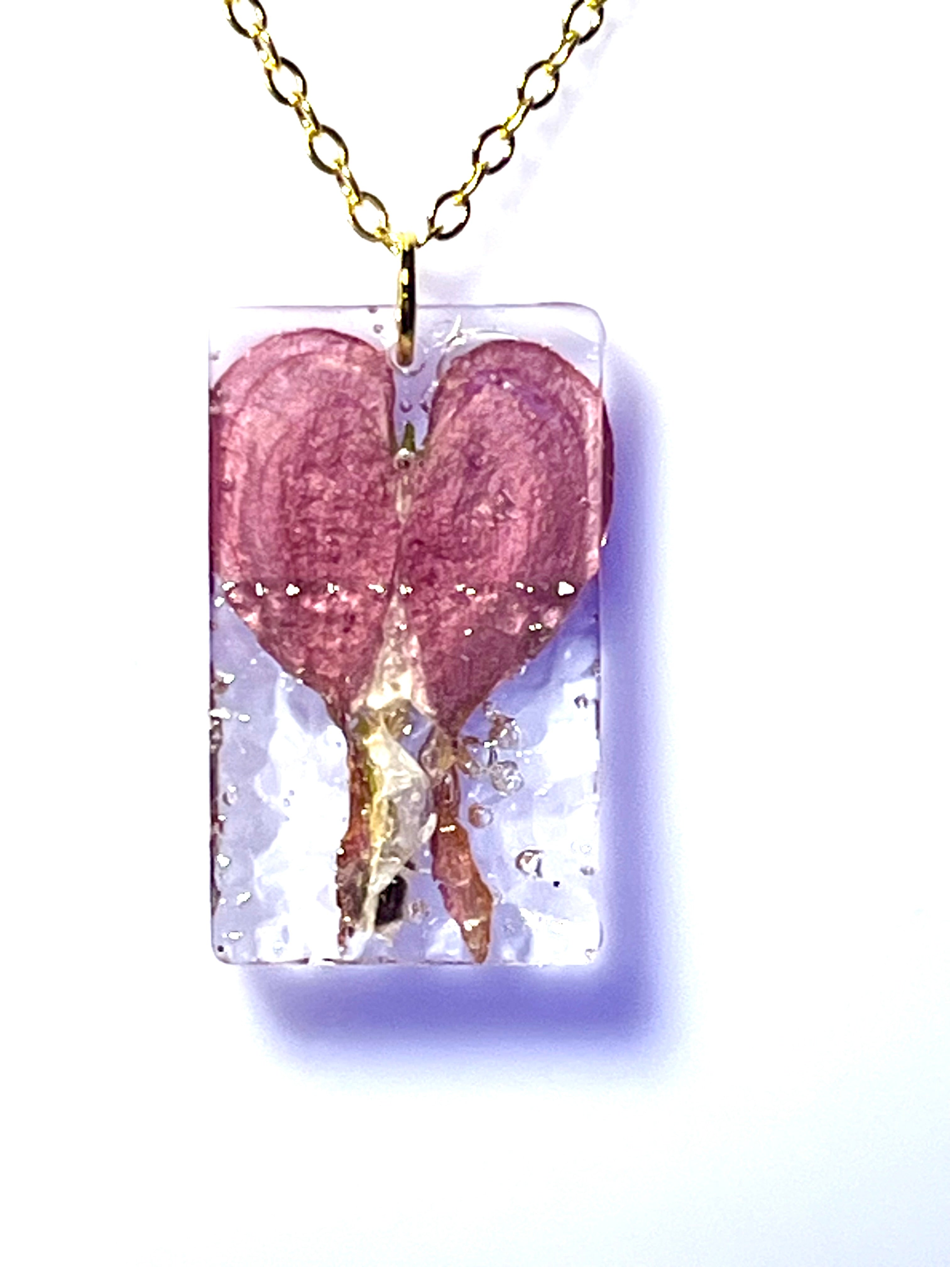 Collier fleur de Cœur de Marie en inclusion - Aux fleurs de Chloé Collier fleur de Cœur de Marie en inclusion Collier Collier