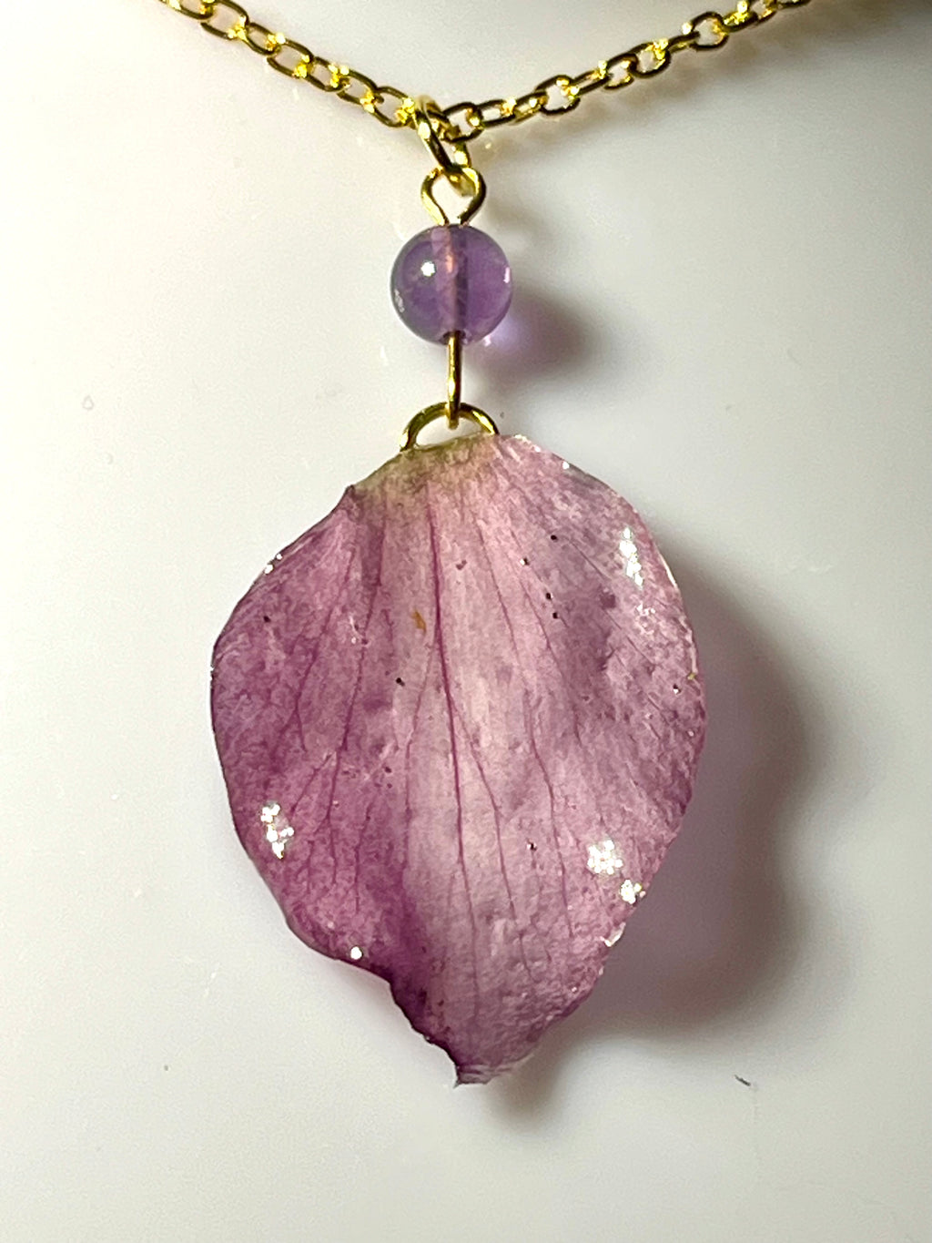 Collier 💜 Améthyste & Hellébore 🌸