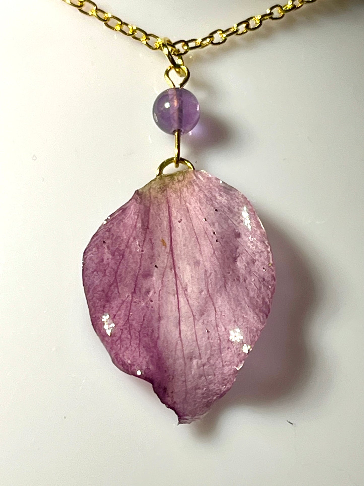 Collier 💜 Améthyste & Hellébore 🌸