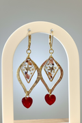 Boucles d’oreilles bouquet de fleurs & cœur de cristal - Aux fleurs de Chloé Boucles d’oreilles bouquet de fleurs & cœur de cristal Boucles d’oreilles Boucles d’oreilles