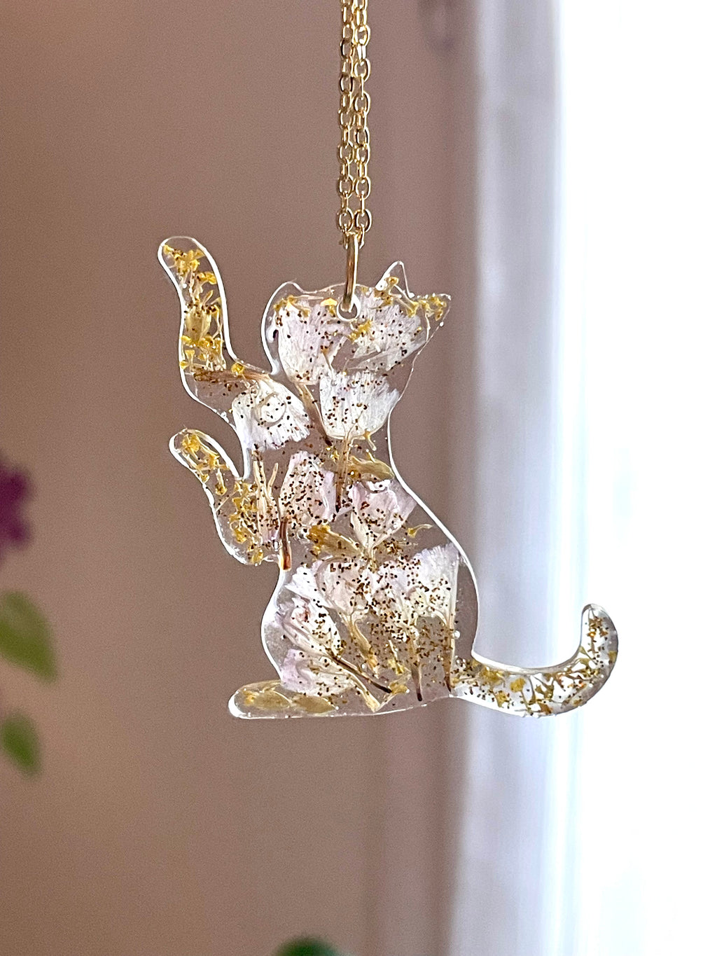 Collier Chat Dephinium - Aux fleurs de Chloé Collier Chat Dephinium Collier Collier