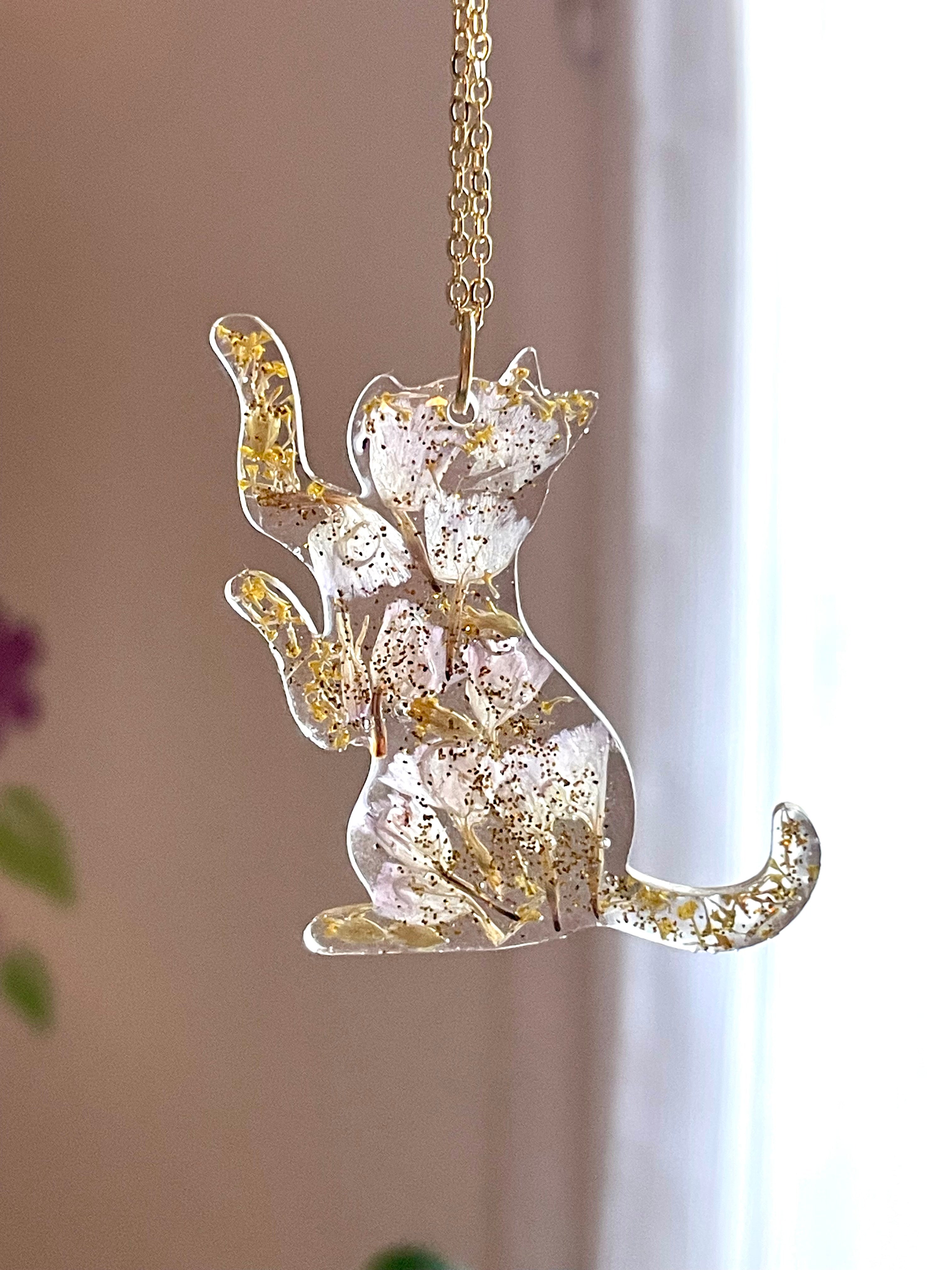 Collier Chat Dephinium - Aux fleurs de Chloé Collier Chat Dephinium Collier Collier